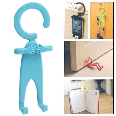 Creativity Fashion Multifunction  Person Shape Fold Hook Hanger for iPhone (Blue)
