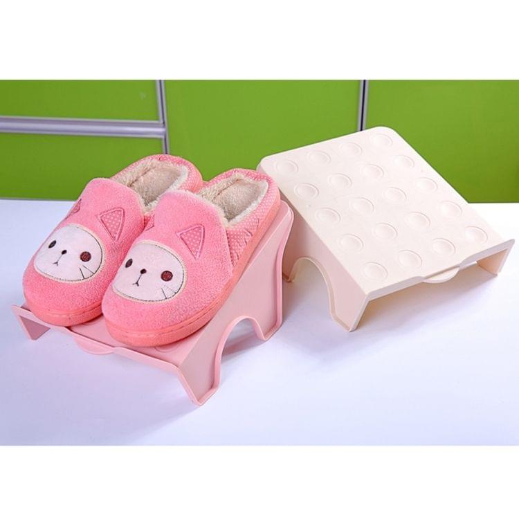 2 PCS Creative Plastic Double Shoe shelves, Size: 25.5 * 20.7cm(Pink )