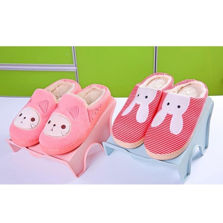 2 PCS Creative Plastic Double Shoe shelves, Size: 25.5 * 20.7cm(Pink )