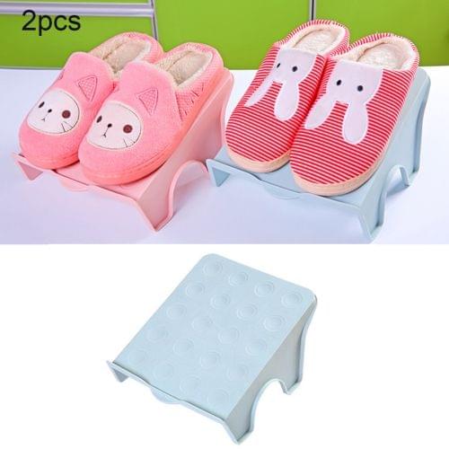 2 PCS Creative Plastic Double Shoe shelves, Size: 25.5 * 20.7cm(Blue)
