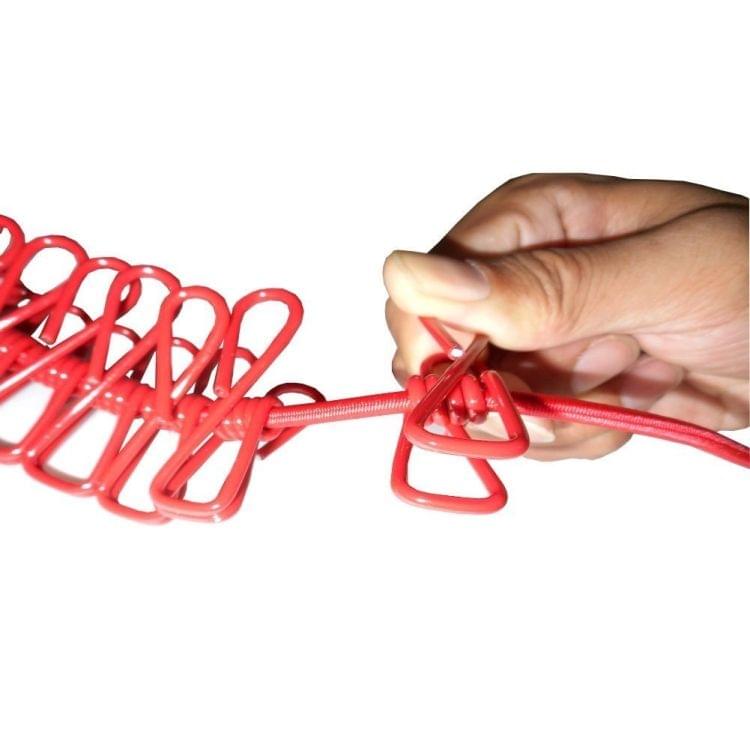 Outdoor Travel Home Adjustable Laundry Clothes Line Washing Drying Line Hanger with 12 Clips for Shawl Socks Underwear