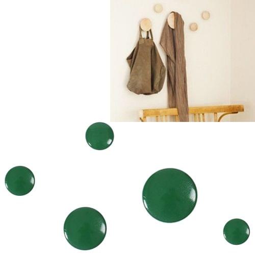 5 in 1 Wood Material Clothes Hanger Rack Round Hook Wall Hanger Pretty Home Decoration, Max Load Weight: 30kg(Green)