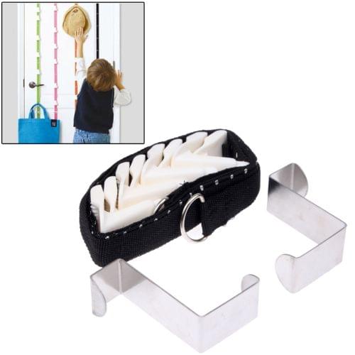 Adjustable Door Back Hook Belt with Scale (Black)