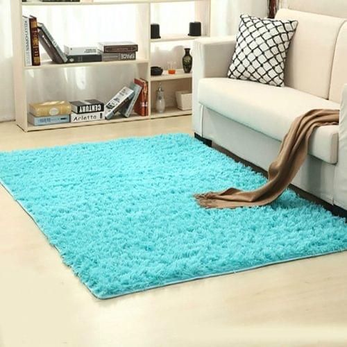 Shaggy Carpet for Living Room Home Warm Plush Floor Rugs fluffy Mats Kids Room Faux Fur Area Rug, Size:80x200cm(Blue)