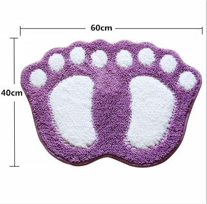 Foot-shaped Non Slip Shaggy Soft Water Absorption Bedroom Bathroom Carpet Mat, Size: 40x60cm(Red)
