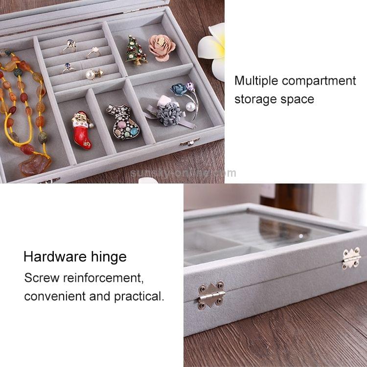 6 In 1 Multi-function Ear Stud Earrings Bracelet Pendant Necklace Ring Jewelry Protective Display Storage Box (Black)