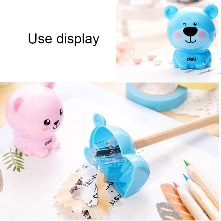 10 PCS Deli Bear Manual Pencil Sharpeners Kids Friendly at Home Office School, Random Color Delivery