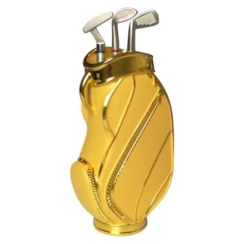 Business Office Creative Craft Gift Golf Bag Shape Pen Cylinder Pen Container,Size:16x10x6cm