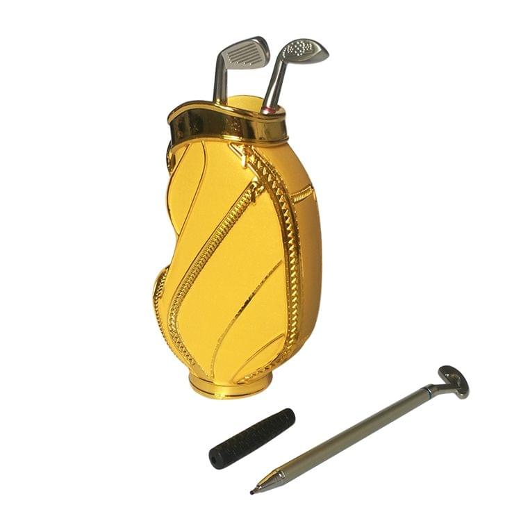 Business Office Creative Craft Gift Golf Bag Shape Pen Cylinder Pen Container,Size:16x10x6cm