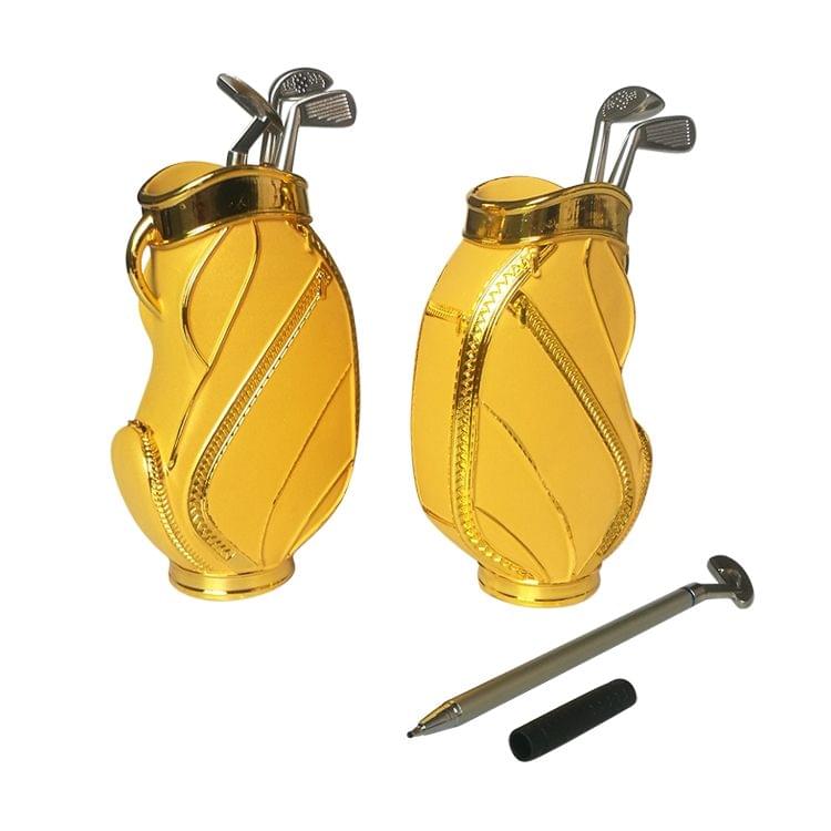 Business Office Creative Craft Gift Golf Bag Shape Pen Cylinder Pen Container,Size:16x10x6cm