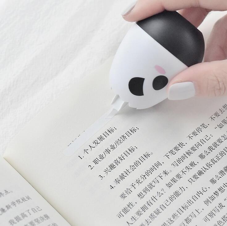 4 PCS Creative Cartoon Animal Egg Correction Tape Student Stationery School Supplies(White Panda)