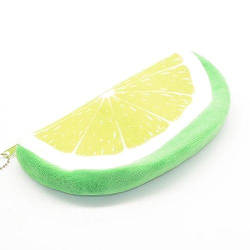 Creative Cute Kawaii Plush Fruits Pencil Case Fruit Pencil Bag(Lemon)