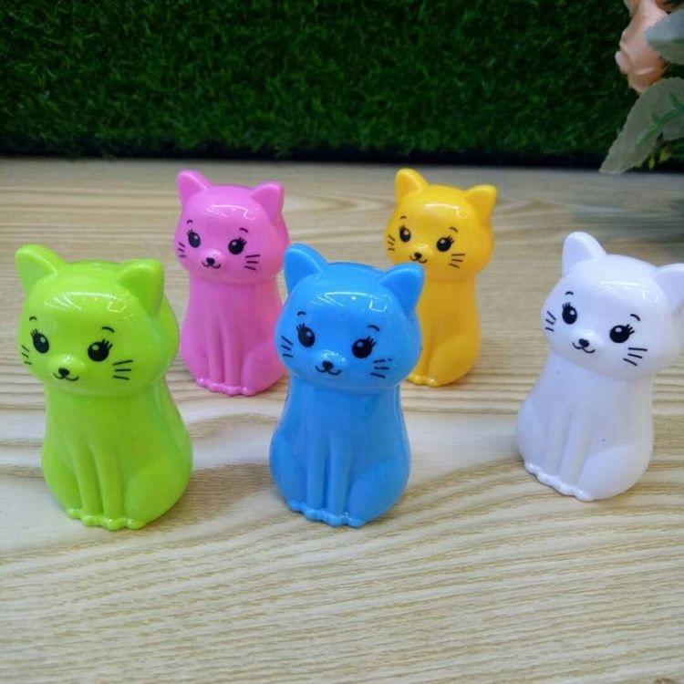 PS20 Cartoon Cat Plastic Pencil Sharpener Machine Kids Gift School Supplies Stationery, Random Color