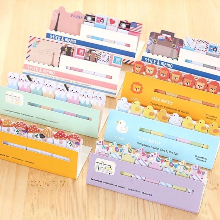 2 PCS Mini Cute Cartoon Animals Memo Pad Sticky Notes Notebook Stationery Note Paper Stickers School Supplies British style 3