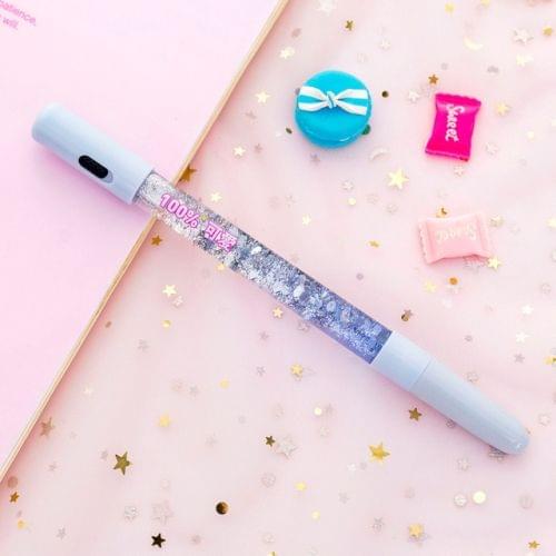 Colorful Quicksand Gel Pen Creative LED Signature Pens(LEDBlue)