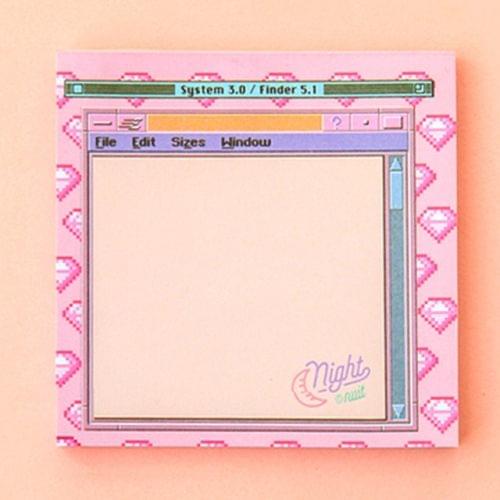 Creative Computer Game Machine Modeling Memo Pad Pink Girl Heart N Times Sticky Notes Bookmark Gift Stationery(Pink Diamond)
