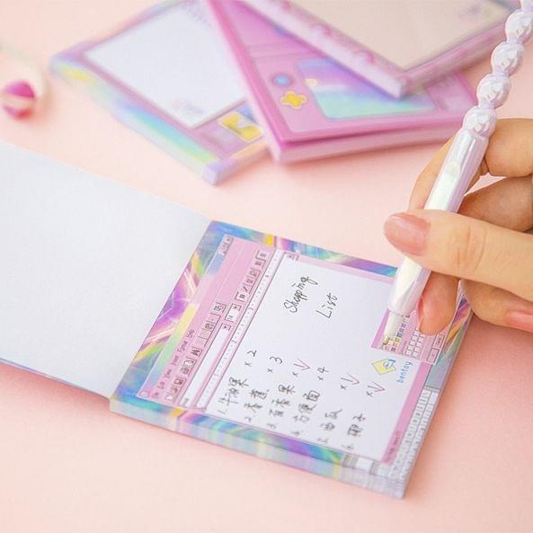 Creative Computer Game Machine Modeling Memo Pad Pink Girl Heart N Times Sticky Notes Bookmark Gift Stationery(Pink Diamond)