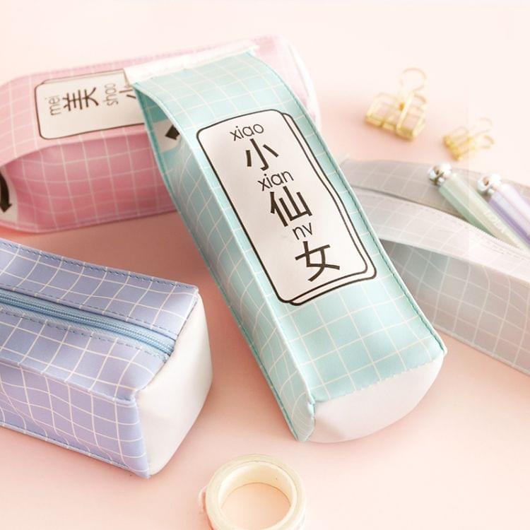 2 PCS Creative Simple Fun Text Milk Box Pen Small Fresh Male Female Students Pencil Bag Large Capacity Storage Stationery(Little fairy)