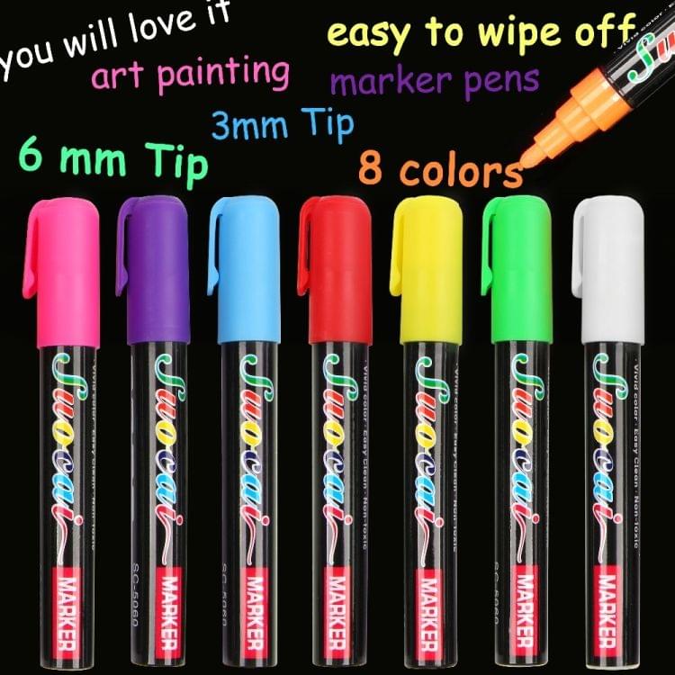 Highlighter Chalk Marker Pens For School Art Painting Pen(White 3mm)