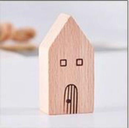 5 PCS Cute Animal Wooden Information Folder Photo Clip Product Display Board Base Notes Message Memo Clip(House)