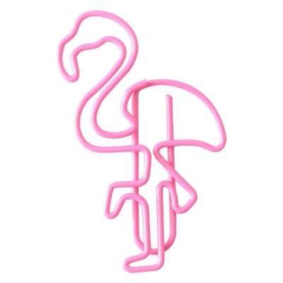 10 PCS Flamingo Bookmark Paper Clip Metal Bookmarks(Pink)