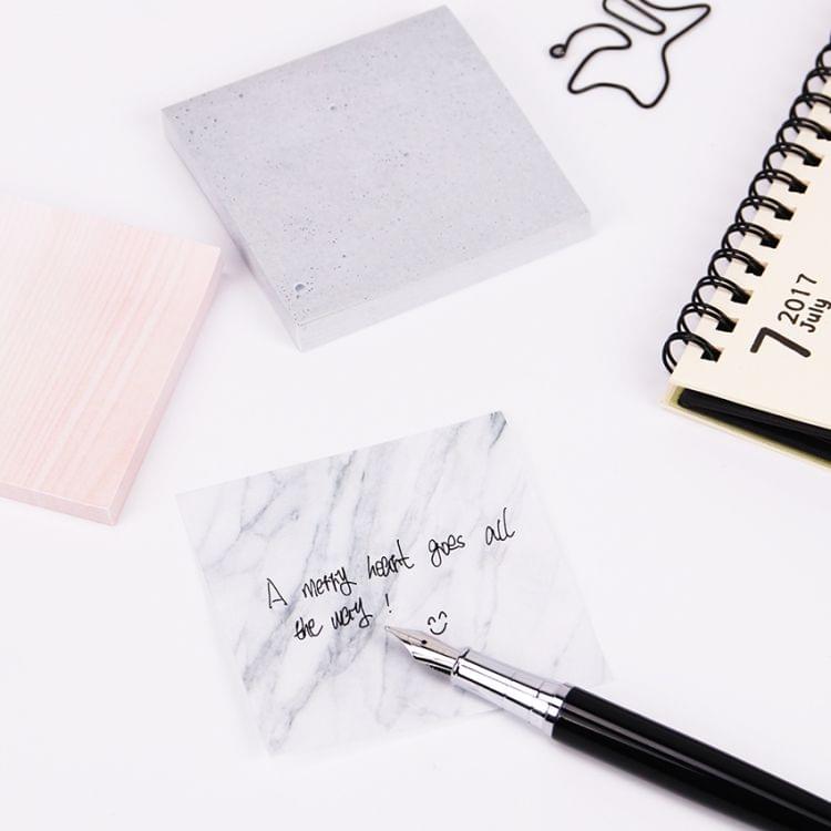 3 PCS Marble Color Notepad Self Adhesive Memo Pad Sticky Notes Bookmark School Office Supply(Cement ash big)