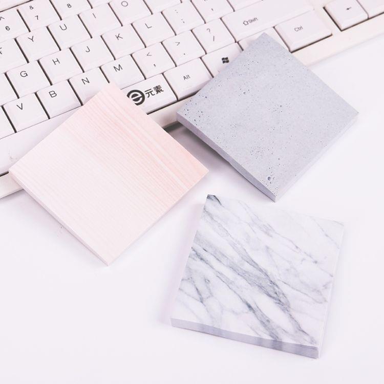 3 PCS Marble Color Notepad Self Adhesive Memo Pad Sticky Notes Bookmark School Office Supply(Cement ash big)