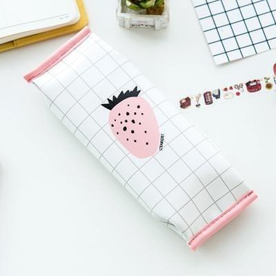 Creative Pomegranate Strawberry Shape School Pencil Case Cute Pu Leather Pencil Bag School Supplies Stationery Storage Box(Whole strawberry)