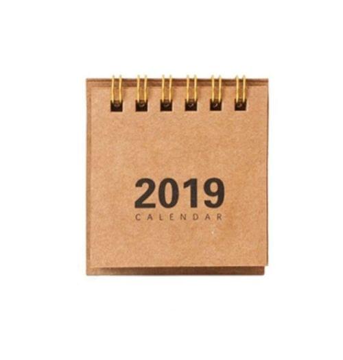 6 PCS Simple Lovely Mini Table Calendars Vintage Paper Desk Calendar(Kraft Paper)