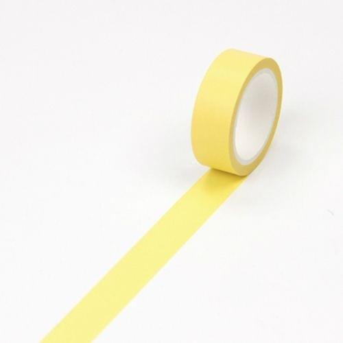 Soft Color Washi Tape Pure DIY Masking Decorative Stickers Stationery(Light Yellow)
