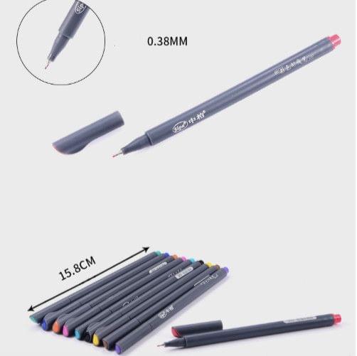 Superfine Hook Line 0.38mm Hand-painted Children Painting Art Water Color Pen Set