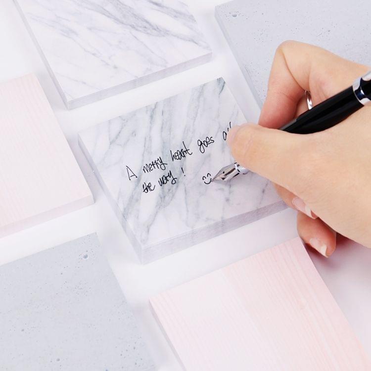 3 PCS Marble Color Notepad Self Adhesive Memo Pad Sticky Notes Bookmark School Office Supply(Marble big)