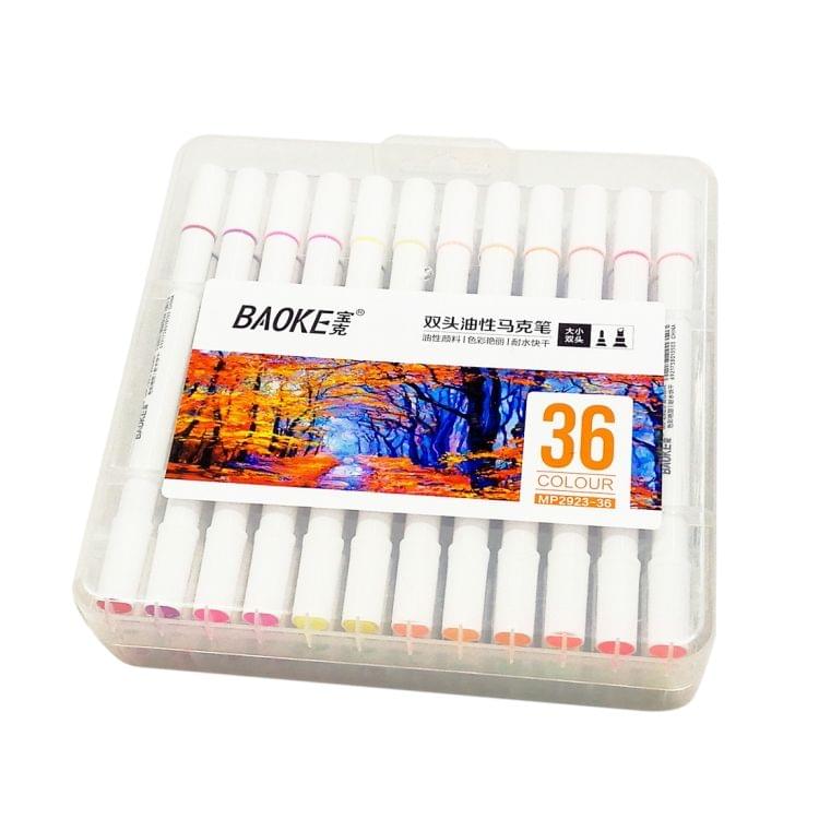 36 PCS Student Mark Pen Set Art Painting Double-Headed Oil Pen, 36 Colors