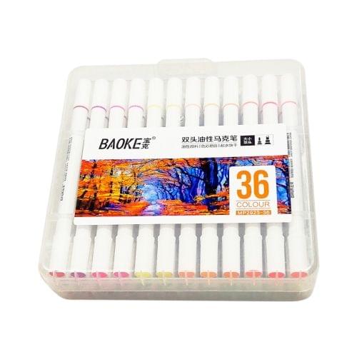 36 PCS Student Mark Pen Set Art Painting Double-Headed Oil Pen, 36 Colors