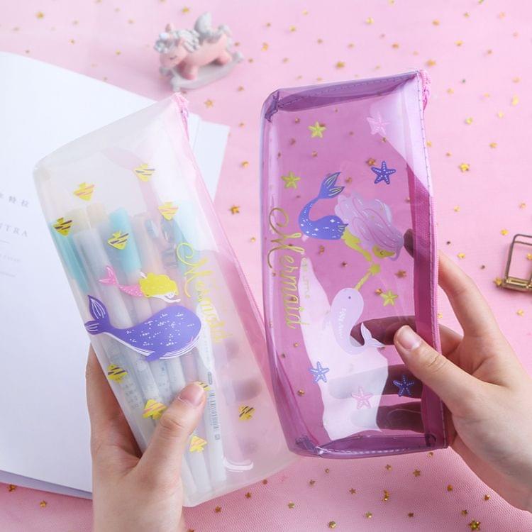 2 PCS YK10 Kawaii Pencil Case Dream mermaid Gift School Pencil Box Pencilcase Pencil Bag School Supplies Stationery(Pink)