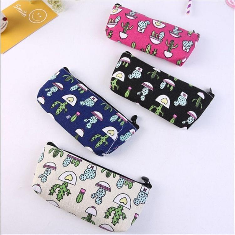 2 PCS Kawaii Cute Cactus Plant Pencil Case School Supplies Pen Case(Red)