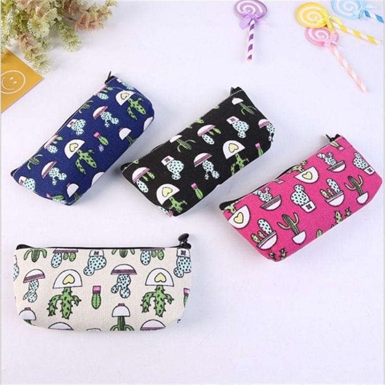 2 PCS Kawaii Cute Cactus Plant Pencil Case School Supplies Pen Case(Red)