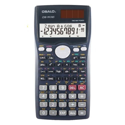 OSALO OS-991MS 10+2 Digits Double Line Display Multi-functional Student Function Scientific Calculator Solar Energy Dual Power Calculator