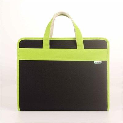 Creative Organ Multi-layer Clip Oxford Cloth A4 Portable Zipper Briefcase(Black)
