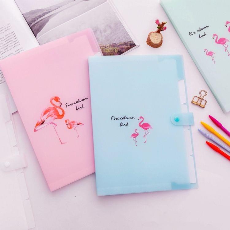 5 Layers Cute Cartoon Animal Bird Document Bag Storage Bag Expanding Wallet File Folder Organizer, Size:32.5x24cm(Light Green)