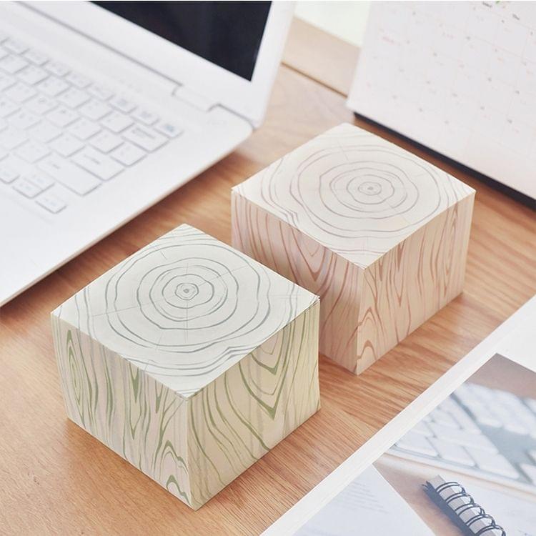 1095 Literary Wood Grain Brick Can Be Torn Thick 600 Message Note Sticky Notes, Random Style Delivery