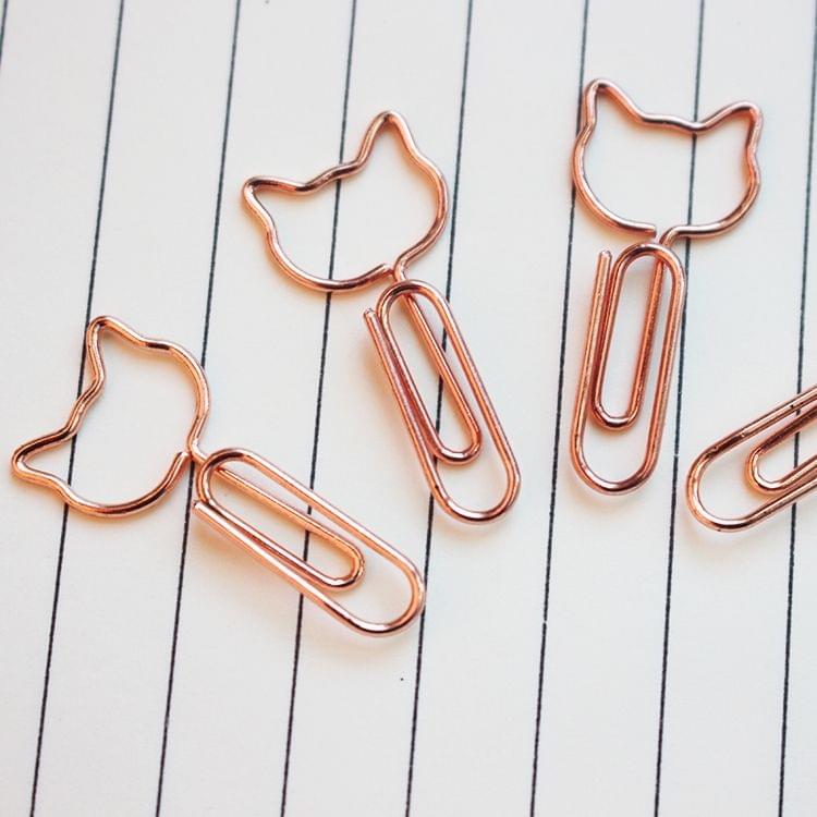 20 PCS Creative Paper Clip Cat Shape Clip Bookmark Shool Stationary Office Clip Paperclips, Size:1.3x3cm