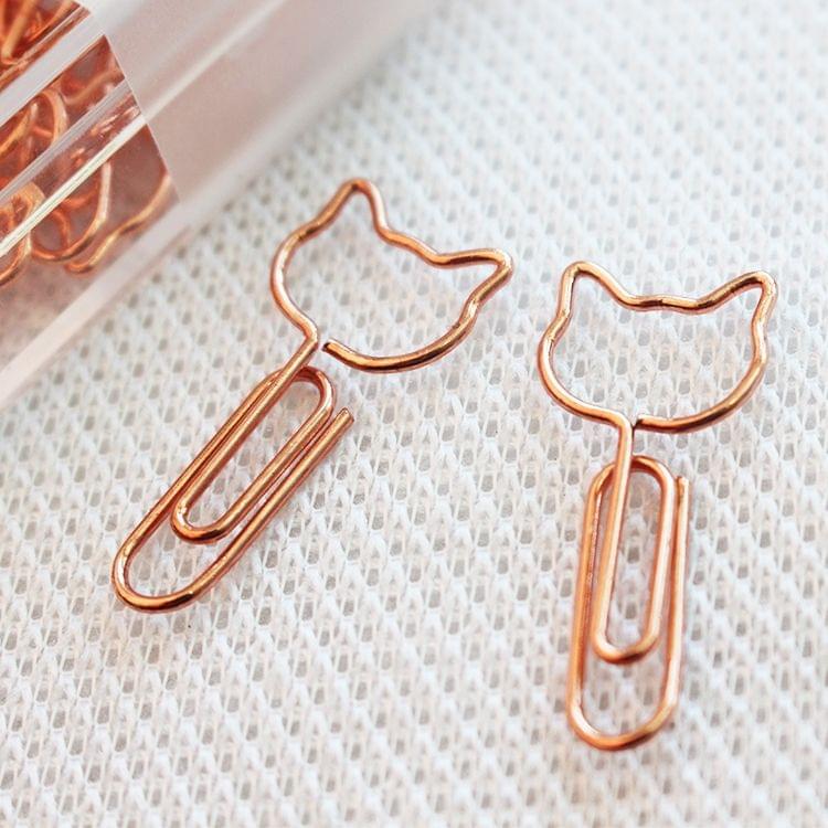 20 PCS Creative Paper Clip Cat Shape Clip Bookmark Shool Stationary Office Clip Paperclips, Size:1.3x3cm