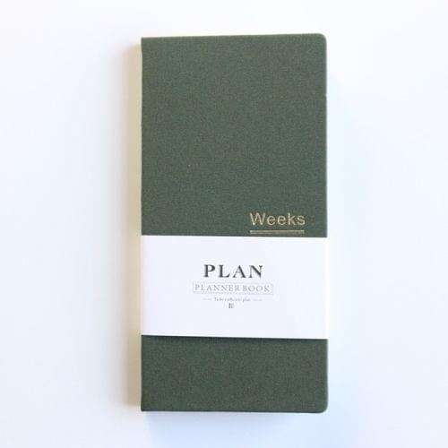 Classic Hardcover Office School Weekly Planner Notebooks Stationery Personal Agenda Planner Organizer, Size:A6  18.9x9.4cm(Olive green)