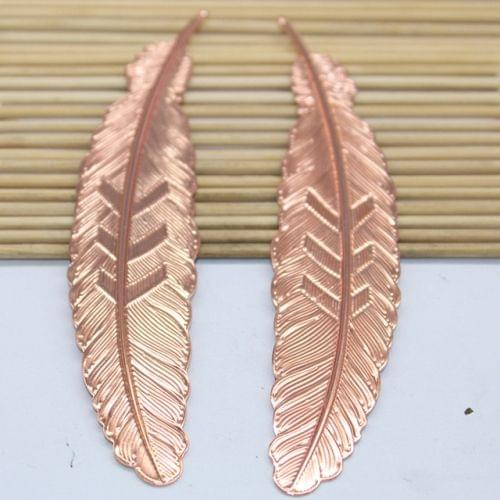 10 PCS Feather Leaf Metal Bookmark Children Student Gift Stationery School Office Supplies(light Pink)