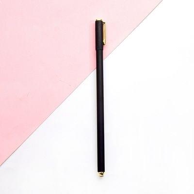 Small Fresh Candy Color Simple Thin Rod Metal Gel Pen(Metal gel pen-2050 black rod)