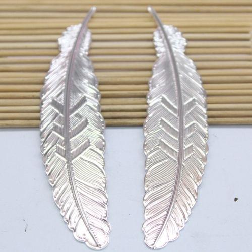 10 PCS Feather Leaf Metal Bookmark Children Student Gift Stationery School Office Supplies(Silver)