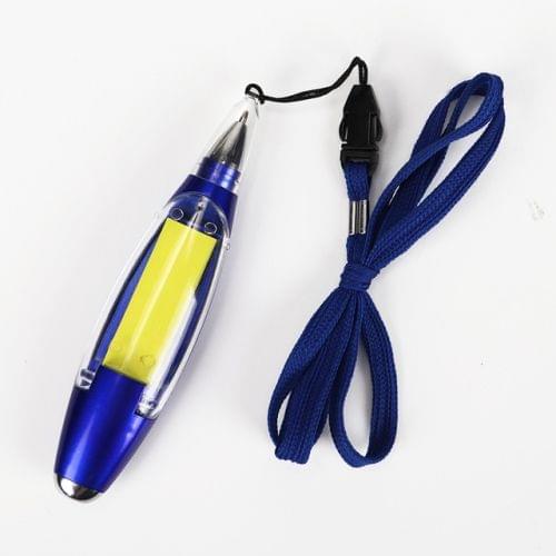 Plastic Lamp Pen Multifunctional Lanyard Memo Pads Lamp Ballpoint Pen School Student Supplies(Blue)