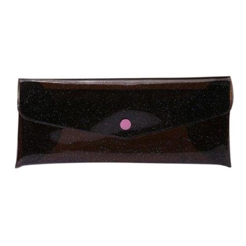 Fashion Women Transparent Makeup Storage Bag Laser Pencil Case Pen Bags(Glitter powder black)