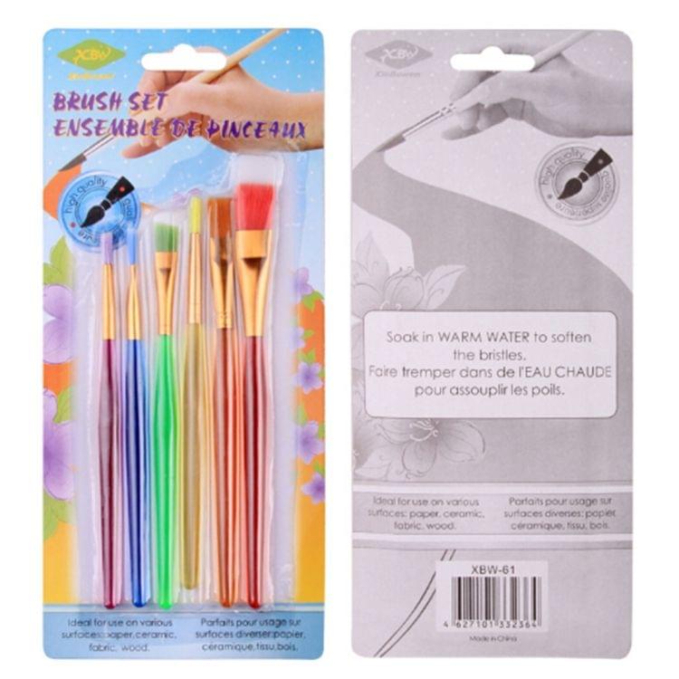 6 Pieces Paint Artist Brushes Set for Watercolor Acrylic and Oil Painting